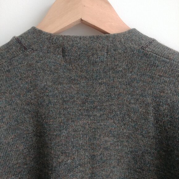 Vintage St Michael Men lambswool pure new wool cardigan sweater Small green - Picture 5 of 16